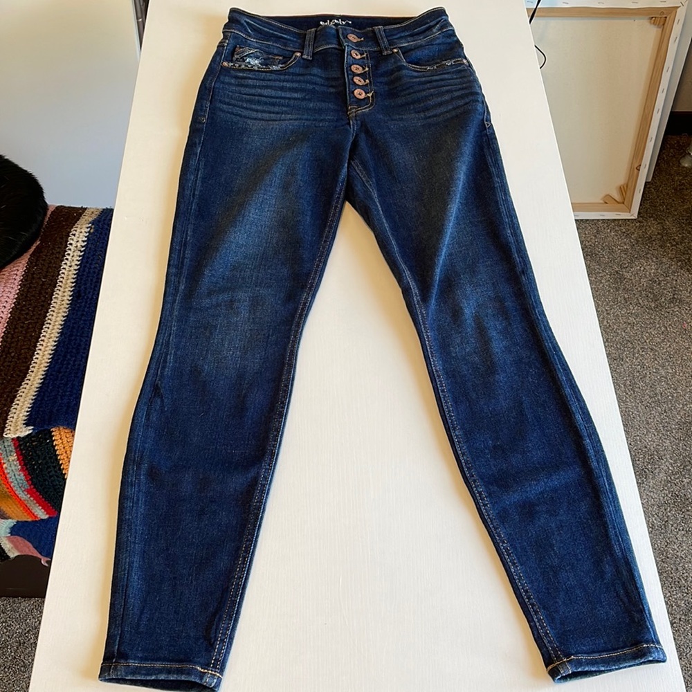 High Rise Super Skinny Edgely Button Fly Jeans
